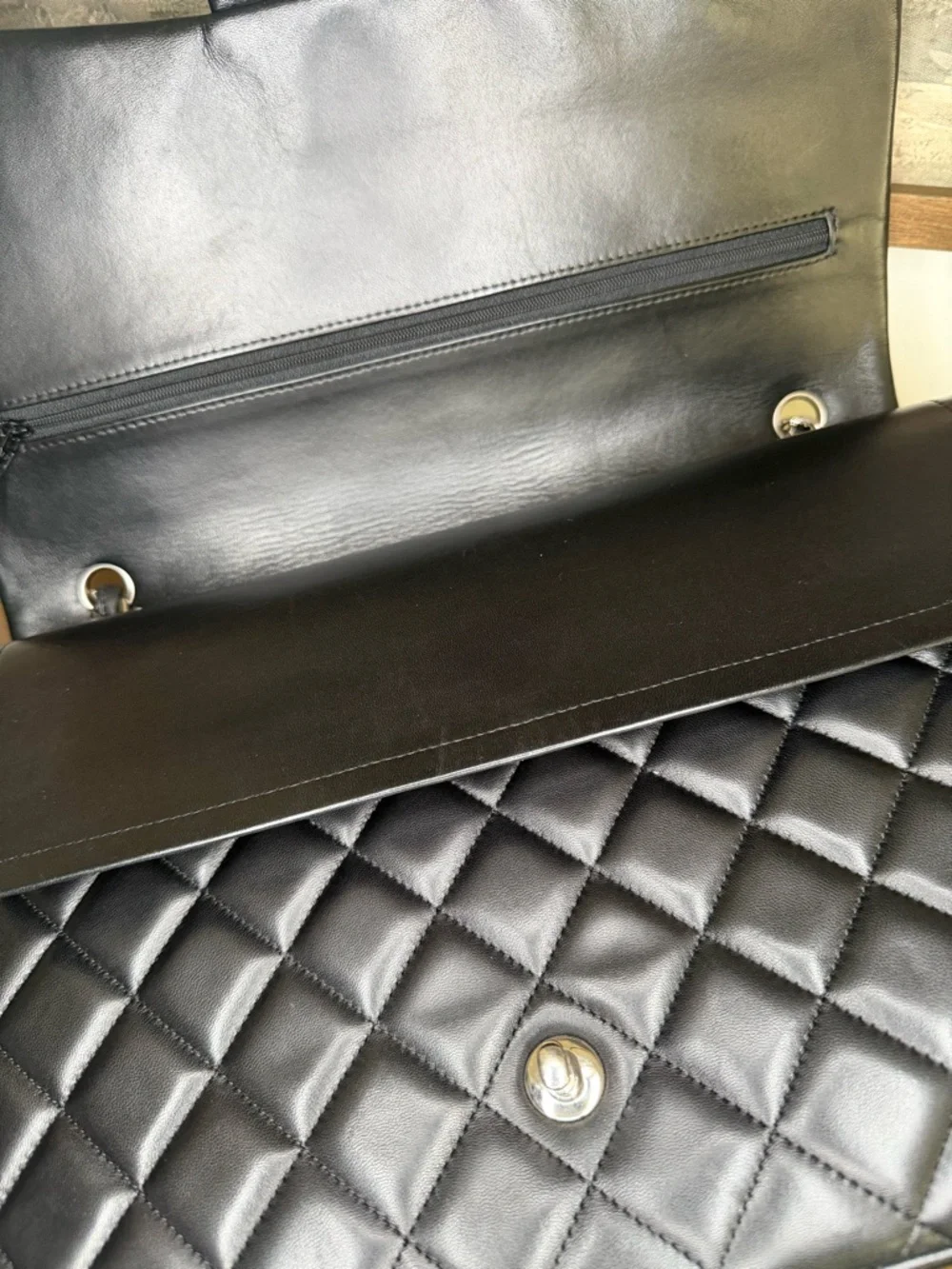 CHANEL MAXI Shoulder Bag with SILVER HARDWARE - Picture 10 of 14